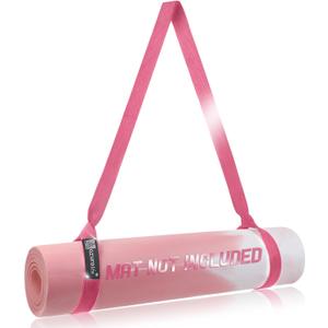 A AZURELIFE [MAT NOT Included] Yoga Mat Sling, Yoga Mat Straps for Carrying, Easy-Cinch Yoga Mat Holder Strap (Pink)