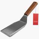 Professional Metal Spatula for Cast Iron Skillets and Flat Top Grills, Full Tang Wooden Handle, Thick Stainless Steel Blade, Smash Burger Spatula Turner for Flipper, Cooking, BBQ, 4.7 x 2.7 Inch (3" x 5")