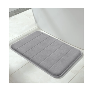 Yimobra Memory Foam Bath Mat, Super Soft Absorbent Bathroom Rug Non Slip 24x17 Inch, Quick Dry, Machine Washable Floor Carpet for Tub Shower, Home Decor Accessories, Gray