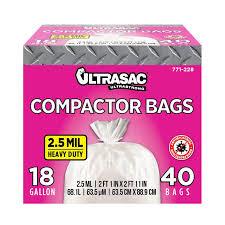 Trash Compactor Bags 18 Gallon (40 Count) Heavy Duty 2.5 Mil Thick New
