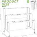 VGMiu Flower Display Stand with 12 Buckets, Flower Cart 3 Layers White Metal Flower Bar Stand with Wheels, Moving Florist Bouquet Shelf for Weddings Florist Indoor Outdoor Patio Garden Living Room