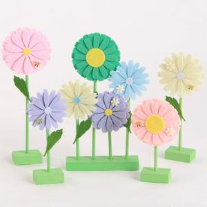 SUNBEAUTY 8 PCS Daisy Felt Centerpieces for Tables Flower Birthday Party Decorations Daisy Birthday Party Decorations Pastel Daisy Decorations for Girl Birthday Baby Shower