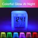 Baseball Alarm Clock for Kids Boy Girl 7 LED Color Changing Wake Up Clock Home Decor Bedroom Digital with Temperature Display