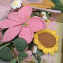 Crochet Flower Bouquet of Lilies Flowers Gifts for Mom with Greeting Card
