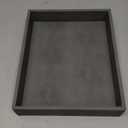 HofferRuffer Decorative Desktop Organizer Tray, Bathroom Vanity Tray, Storage Jewelry Perfume Dresser Tray, Catchall Tray for Change Coin Key, 10.2 x 8.4 x 1.8 inches (Dark Grey Faux Leather Shagreen)