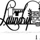 Laundry Room Wall Decor, Farmhouse Funny Laundry Metal Sign for Laundry Room Shelf Wall Art（Black 15 X 8.5in）