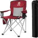 Elevon Camping Chair, Portable Folding Outdoor Chair with Arms, Cup Holder and Carry Bag
