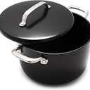 GreenPan GP5 Hard Anodized Advanced Healthy Ceramic Nonstick, 8QT Stock Pot with Insulated Lid, PFAS-Free, Induction, Dishwasher Safe, Oven & Broiler Safe, Black