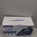 Steam Iron for Clothes Fast Heating, 1700W Iron Precision with Thermostat Dial, Ceramic Soleplate, Auto shutoff, Burst Steam, Self-Cleaning, 15.21oz Water Tank Ironing Clothes for Home, Blue