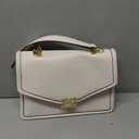 Top Handle Bag, Top Handle Purses for Women, Fashion Leather handbag and Tote Bag Elegant Square Bag, White