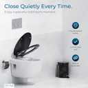SANILO Wooden Toilet Seat with Soft Close [ELONGATED] - Decorative, Quiet & Slow Close Molded Wood Seat - With Strong Bumpers & Hinges - Adjustable Fit - Black Wood