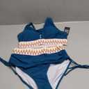 Blooming Jelly Women High Waisted Bikini Sets Tummy Control Swimsuits Color Block Two Piece Drawstring Bathing Suit M