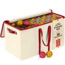128 Ornament Storage Box, Adjustable Dividers, Stackable Holiday Ornament Organizer with Lid, Durable Fabric Bin for Christmas Decorations, Reinforced Handles, Dustproof & Space-Saving Design (White)