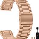 GEAK Quick Fit 22mm Watch Band Compatible with Garmin Fenix 8 47mm / Fenix 6/5 / Fenix 7, Lightweight Metal Wrist Strap with Stainless Steel Buckle for Fenix 6 Pro/7 Pro/5 Plus Watch (Rose Gold)