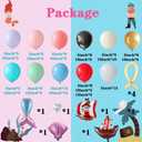 Mermaid Pirate Party Decorations, 157pcs Pastel Pink Red Black Balloons with Inflatable Pirate Ship Tail Balloons for Birthday Gender Reveal Baby Shower Sea Sailing Little Mermaid Ocean Party Favors