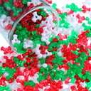 2000 Pieces Christmas Tri-Shaped Beads Plastic Tri Beads Christmas DIY Beads Christmas Ornament Tri Beads for Christmas Tree Decorations Party DIY Supplies (Green, Red, White)