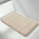 Yimobra Memory Foam Bath Mat Rug, 24 x 17 Inches, Comfortable, Soft, Non-Slip, Super Absorbent, Quick Drying Bathroom Rug for Floor, Tub & Shower, Machine Washable, Thick, Beige