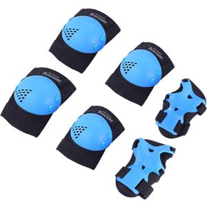 BOSONER Kids/Youth Knee Pad Elbow Pads for Roller Skates Cycling BMX Bike Skateboard Inline Rollerblading, Skating Skating's Scooter Riding Sports (Medium(6-15 years), Black / Blue)