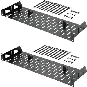 Tecmojo 1U Rack Shelf,19 inch Rack Shelf 6 inch Depth,Rack Mount Shelf with Anti-Slip Stops,Server Rack Shelf and Network Shelf for 19 in Equipments, 55lbs Capacity of Vented 1U Shelf,No Lip(2 Pack)