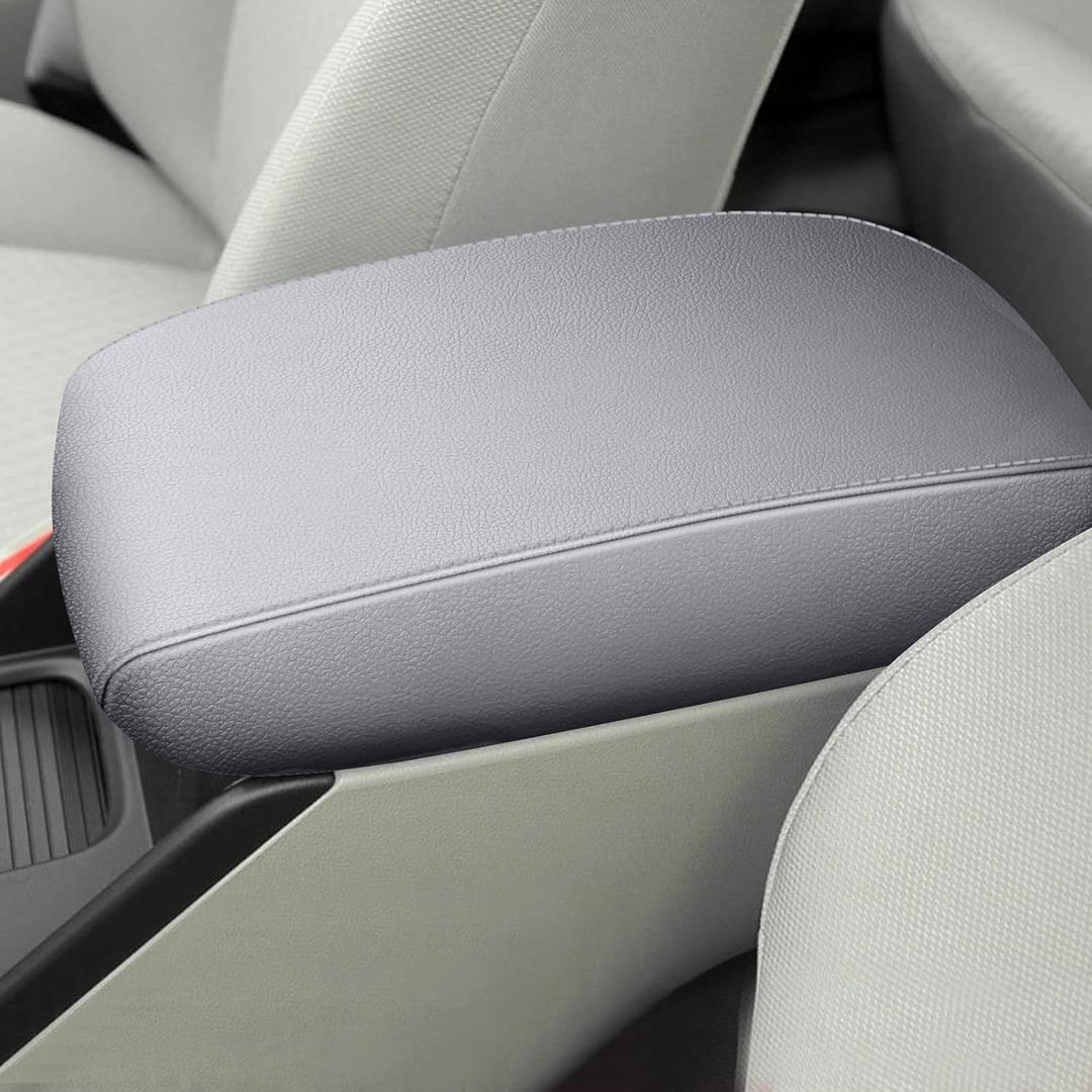 AOMSAZTO Grey Armrest Console Cover for Civic 2012-2015 Honda Middle Leather Arm Cover (Gray)