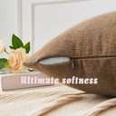 GAWAMAY Decorative Square Throw Pillow Covers 22x22 Inch Set of 2, Super Soft Chenille Pillows Farmhouse Fall Pillowcase for Living Room Bedroom Sofa Couch Cushion Cover Brown 55x55cm (No Inserts)