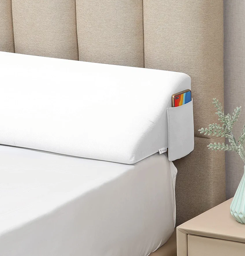 Vekkia King Bed Wedge Pillow for Headboard Gap/Bed Gap Filler/Mattress Wedge to Fill 0-6" Gap Between Headboard and Mattress (White 76"x10"x6")
