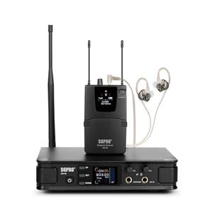 SGPRO Wireless in-Ear Monitor System, IEM System Mono with Metal Transmitter, Bodypack Receiver Monitor Earphones, 85 Adjustable Frequencies 262ft Operation for Bands, Studio & Events