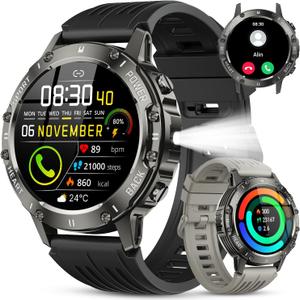 Smart Watch for Men Fitness Tracker: Bluetooth Waterproof Make Answer Call Digital Mens Watches Running Step Pedometer Smartwatch for Android Phones iPhone Samsung Compatible Sleep Heart Rate Monitor