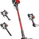 OLIXIS Cordless Vacuum Cleaner with Flexible Steering & Extendable Pole,3 Brush Heads, Lightweight Wireless Rechargeable Upright Vacuum with LED Light & Wall Mount for Hardwood Floors & Carpet