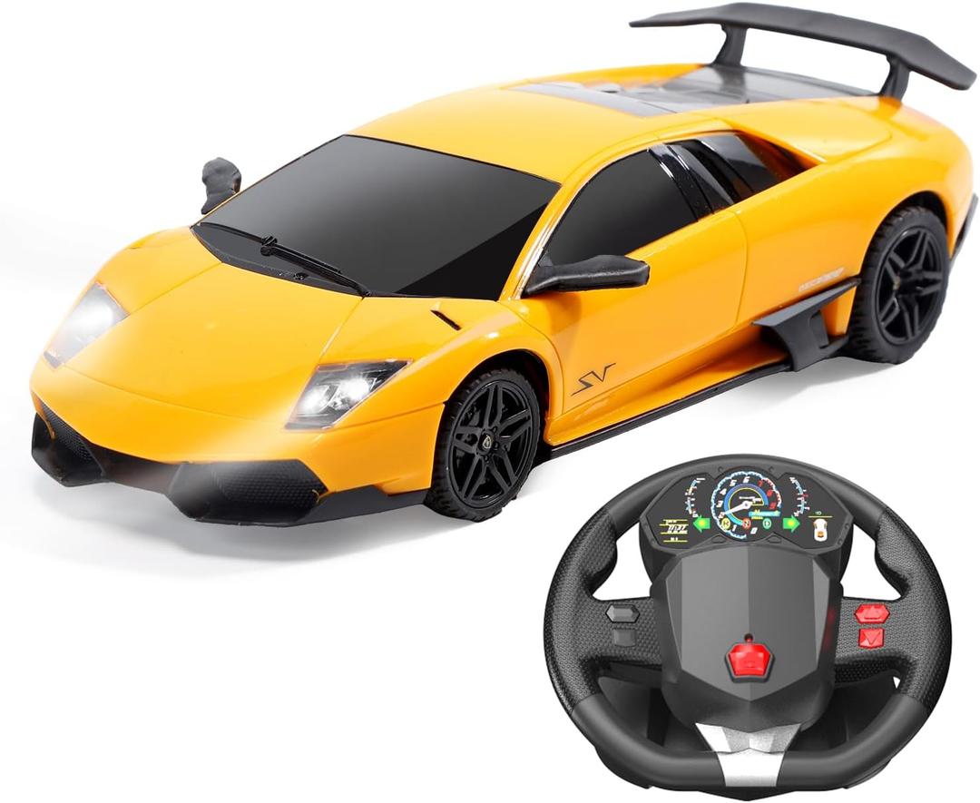 HOLYFUN Remote Control Car for Boys, 2.4Ghz Hobby RC Race Car Toys with LED Lights, Ideal Gift for Kids and Adults