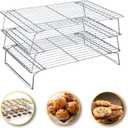 Cooling Racks - 10 * 16 Inch 3PCS Stackable Tall Baking Racks, Stainless Steel Wire Rack for Baking Sheet, Cooling Racks for Cooking and Baking, Oven and Dishwasher Safe