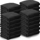 Newwiee 24 Pcs Coral Velvet Microfiber Bath Towels Set 28x55'', Black, Large
