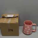 TaoTaojarvie Ceramic Coffee mugs, 24 oz, Extra Large Mugs, Big Tea&Coffee Cups, Large Handle, Floral Pattern,Pottery Mugs,Wide Bottom Coffee Mug for Office/Home, Microwave and Dishwasher Safe. (Pink)