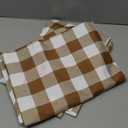 Smiry Picnic Table Cloth 2 Pack, Waterproof Elastic Fitted Tablecloths for 6FT Rectangle Tables, Washable Polyester Buffalo Plaid Tablecloth for Camping, Dining & Outdoor (Khaki & White, 30" x 72")