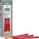 Dixon Industrial Phano Peel-Off China Marker Pencils, Red, 12-Pack (00079)