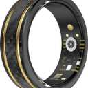 Smart Ring Heart Rate Monitor Blood Pressure Ring Sleep Tracker Fitness Ring Pedometer Step Counter Calories Fitness Tracker Waterproof Health Smart Rings for Men Women (#11, Black)