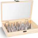 Piping Tip Organizer, Equipped with 200 Pcs of Cake Flower Nails, Holds 60 Piping Tips, Cake Decorating Tools, Baking Tools, Cake Decorating Tips Storage Box Made with Wood