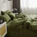 Nanko Cal King Comforter Set Dark Green, Olive Green Soft Reversible All Season Down Alternative Quilted Duvet Insert, Microfiber Filling Luxury Bedding Sets in a Bag 3PCs 104x98 inch California King