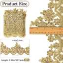 GORGECRAFT 5.7 Inch Width Gold Metallic Venice Lace Trim 2.6 Yards Sequin Flower Embroidery Lace Ribbon Applique Sewing Floral Crown Edge Trimming for DIY Crafts Clothes Wedding Home Decor
