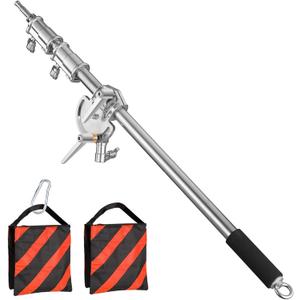 Pro Heavy Duty Extension Boom Arm Bar for Photography C Stand and Light Stand,Adjustable 42-97inch Crossbar Holding Arm with Sand Bag for Softbox,Strobe,Monolight,LED Video Light,Reflector ect.