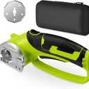 Cordless Electric Scissors, 4V Rechargeable Box Cutter & Cardboard Cutter with LED Light, Safety Lock - Rotary Cutter for Fabric, Leather, Carpet, Plastic, Crafting, Sewing with Storage Box (Green)