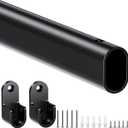 Mavivegue Oval Closet Rod, Closet Rods for Hanging Clothes, Adjustable Closet Rod – Expandable 17 to 40 Inches, Heavy Duty Closet Rods for Laundry Room, RV, Closet Storage (Black)