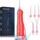 TOVENDOR Electric Water Flosser, Cordless Rechargeable Dental Oral Irrigator IPX7 Waterproof 300ML Travel Water Teeth Cleaner with 5 Tips for Braces Care Teeth Gums Cleaning, Home Office Daily Use