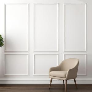 Peel and Stick Wall Molding Kit - 3D Wainscoting Panels Set of 3 | Pre-Cut Modern Accent Decor for Interior Walls | Easy Install Peel & Stick Wall Panels (3 Top & 3 Bottom) Living Room Bedroom