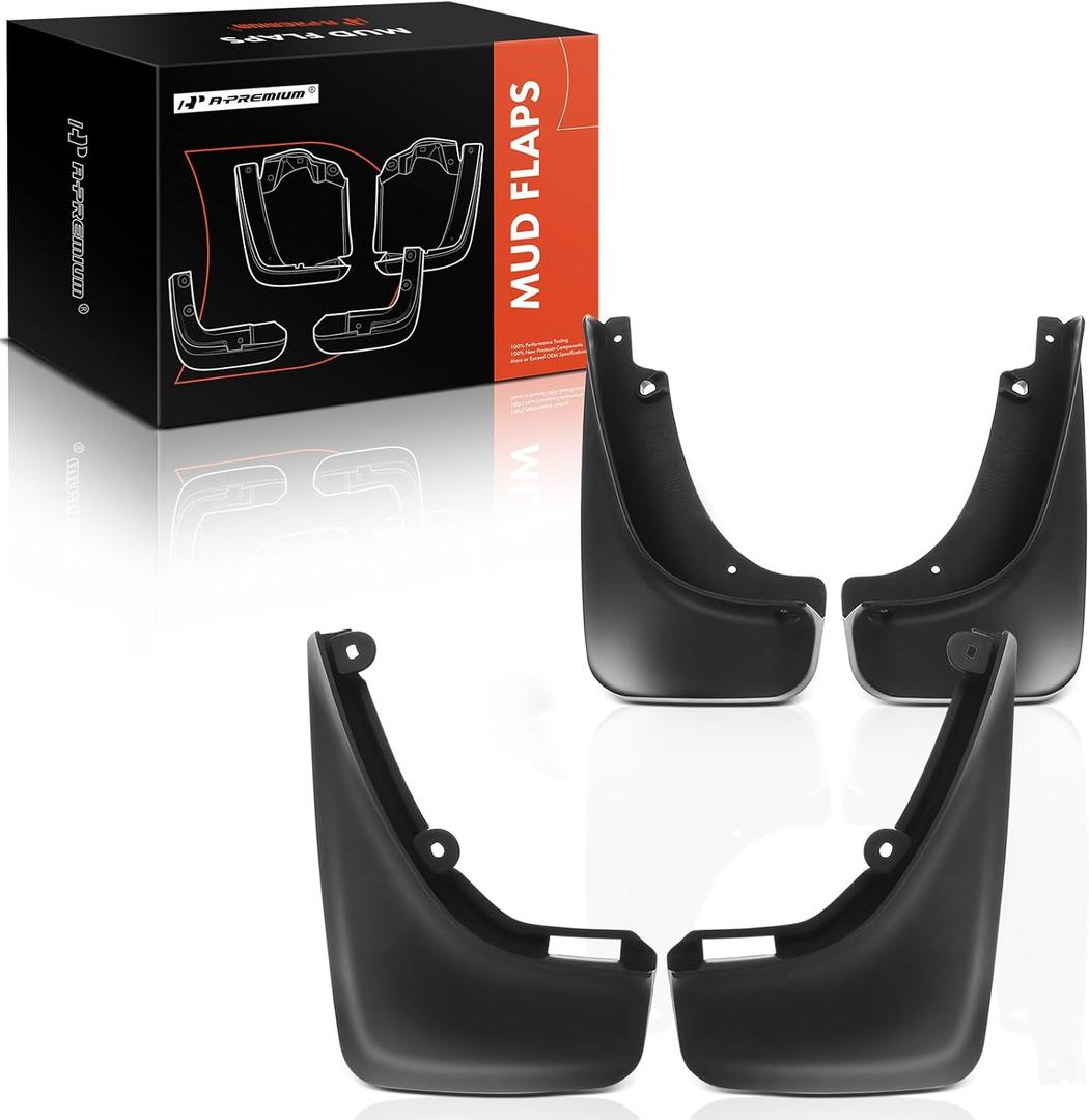 A-Premium Set of 4PCS Mud Flaps Splash Guards Mudguards Mudflaps with Hardware Compatible with Jeep Cherokee, 2019-2021, Sport Utility, (W/Fender Flares), Front and Rear (Driver and Passenger Sides)