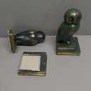 Book Ends for Shelves, Owl Decorative Bookends Bronze Bird Book Stopper Unique Kids Book Holders with Anti-Slip Base Luxurious Bookends for Kids Rooms Office Home Decor(Bronze)