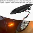 2PCS LED Side Marker Lights Compatible with BMW 1 3 5 Series E36 E46 E60 E87 E90 E92 X1 X3, Driver & Passenger Side Front Fender Turn Signal Smoked Lens Dymanic Amber Lights, Car Accessories