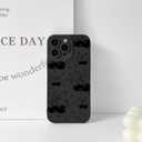 NITITOP Compatible with iPhone 14 Pro Max Case Cute Cherry Bow Ribbon Pattern for Girls Women Soft TPU Durable Full Camera Lens Shockproof Protective Cover - Black