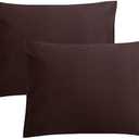 FLXXIE Microfiber Pillow Cases Standard Size, Soft Pillowcases with Envelope Closure, Wrinkle, Stain Resistant Pillow Covers, 20x26, Dark Brown