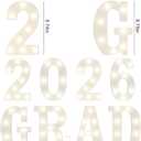 Graduation Decorations 2026 Deals-8 LED Long Marquee Light Up Letters 'Grad 2026' - Graduation Party Decor for Kindergarten Preschool High School College Graduation